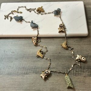 Gorgeous Vintage Cadoro Chain Fetish Necklace #767 birds fish 30”
